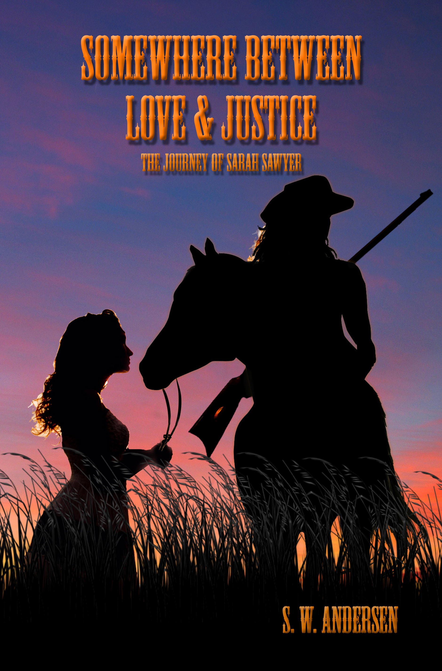 "Somewhere Between Love and Justice" cover art by Cindy Bamford
